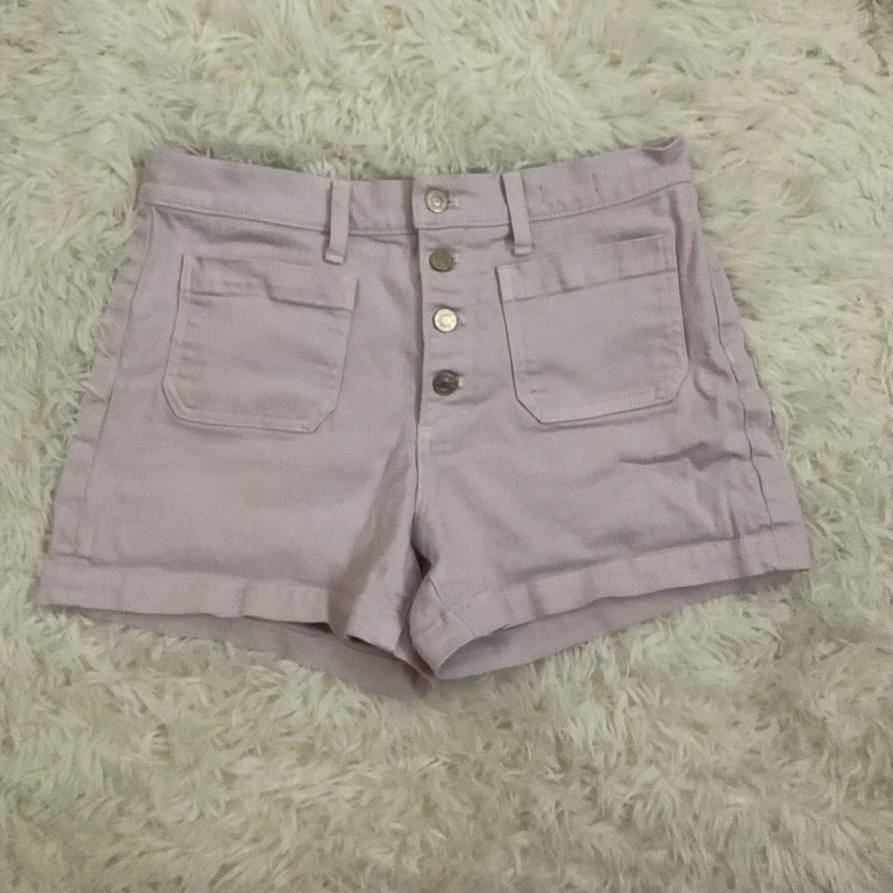 J. Crew High Rise Button Fly Jean Shorts - Lilac - Size 29‎